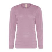 Struktur O-Neck Pullover Bluse