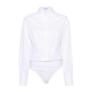 Hvit Bomullsskjorte Bodysuit