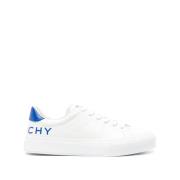 Hvite Sneakers med Blå/Hvit Logo Print