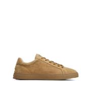 Brun Sneakers med Beige Semsket Skinn