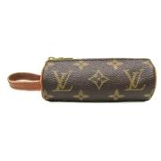 Pre-owned Brunt lerret Louis Vuitton lommebok