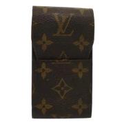 Pre-owned Brunt lerret Louis Vuitton lommebok