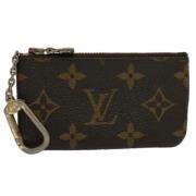 Pre-owned Brunt lerret Louis Vuitton lommebok