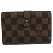 Pre-owned Brunt lerret Louis Vuitton lommebok