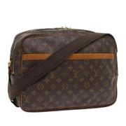 Pre-owned Brunt lerret Louis Vuitton Reporter