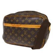 Pre-owned Brunt lerret Louis Vuitton Reporter