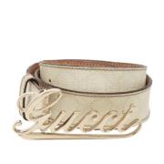 Pre-owned Hvitt Gucci-belte i skinn