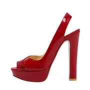 Pre-owned Rodt skinn Christian Louboutin Sandaler