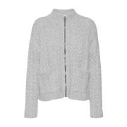 Grå Asdis Hn Zip Cardigan