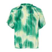 Grønn Art Splash Feminin Bluse