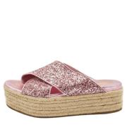 Pre-owned Rosa stoff Miu Miu sandaler