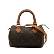 Pre-owned Brunt lerret Louis Vuitton Speedy