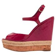 Pre-owned Rosa Gucci-sandaler i skinn