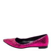 Pre-owned Rosa stoff Yves Saint Laurent Flats