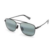 Svarte solbriller med grå linser