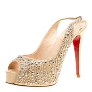 Pre-owned Beige Laer Christian Louboutin Sandaler