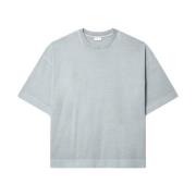 Grå Bomull T-skjorte med Oversized Snitt