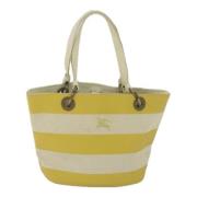 Pre-owned Gult lerret Burberry Tote