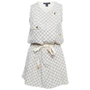 Pre-owned Hvit silke Louis Vuitton kjole