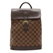 Pre-owned Brunt lerret Louis Vuitton ryggsekk