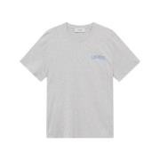 Blake T-Shirt i Snow Melange/Vasket Denim Blå