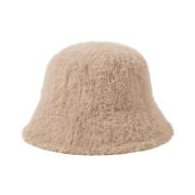 Fluffy Bucket Hat i Kamel