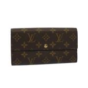 Pre-owned Brunbelagt lerret Louis Vuitton Porte Monnaie