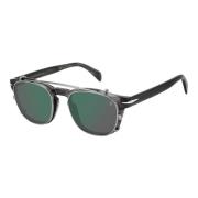 Grey Horn Sunglasses with Folding Clip On