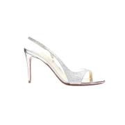 Pre-owned Metallisk skinn Christian Louboutin Sandaler