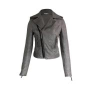 Pre-owned Gra skinn Balenciaga jakke