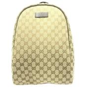 Pre-owned Beige Canvas Gucci ryggsekk