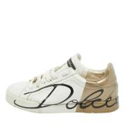 Pre-owned Dolce & Gabbana joggesko i hvitt skinn