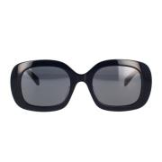 Geometriske solbriller med mørkegrå linser