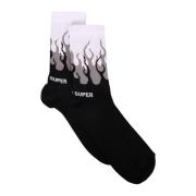Flame -trykte sokker