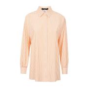 Klassisk Bomullsskjorte med Hvit og Oransje Stripe