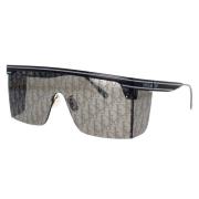 Sporty Rektangulære Solbriller med Sølv Speilende Linser