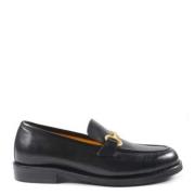 Sorte Skinnloafers med Gullspenne