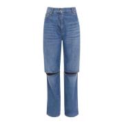 Bootcut jeans med knesliss og avslappet passform