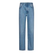 Høytlivs Straight-Leg Blå Denim Jeans