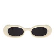 Amalfi Solbriller i Hvit med Mørkegrå Linser