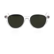 Runde minimalistiske solbriller med speilglass
