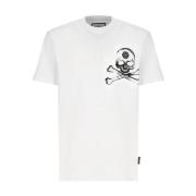 Hvit T-skjorte med Logo Patch for Menn
