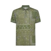 Botanisk Trykk Lin Polo Skjorte for Menn