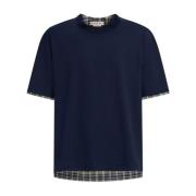 Rutete Blå-Svart T-Skjorte