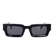 Rektangulære solbriller med mørkegrå linser