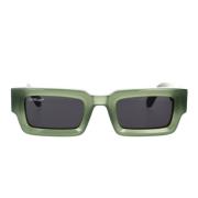 Rektangulære solbriller i salviegrønt acetat