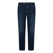 Blå Slim-Fit Jeans med Avtagbar Nøkkelring