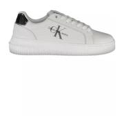 Hvit Polyester Sneaker med Kontrastdetaljer