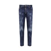 Marineblå Slim-Fit Ripped Jeans