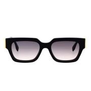 Glamorøse solbriller med minimalistisk ramme og gradientlinser